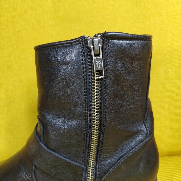 Frye Veronica Short Boot Buckle Black Leather Women's Shoe Size 9.5B - Picture 10 of 15